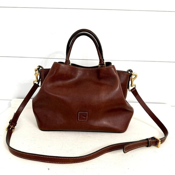 Dooney & Bourke Chestnut Florentine Leather Barlow Satchel Crossbody Handbag - Picture 5 of 16